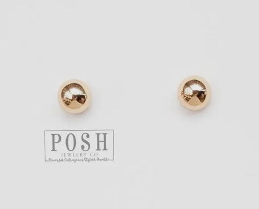 Pink Panache Gold Ball Post Earrings