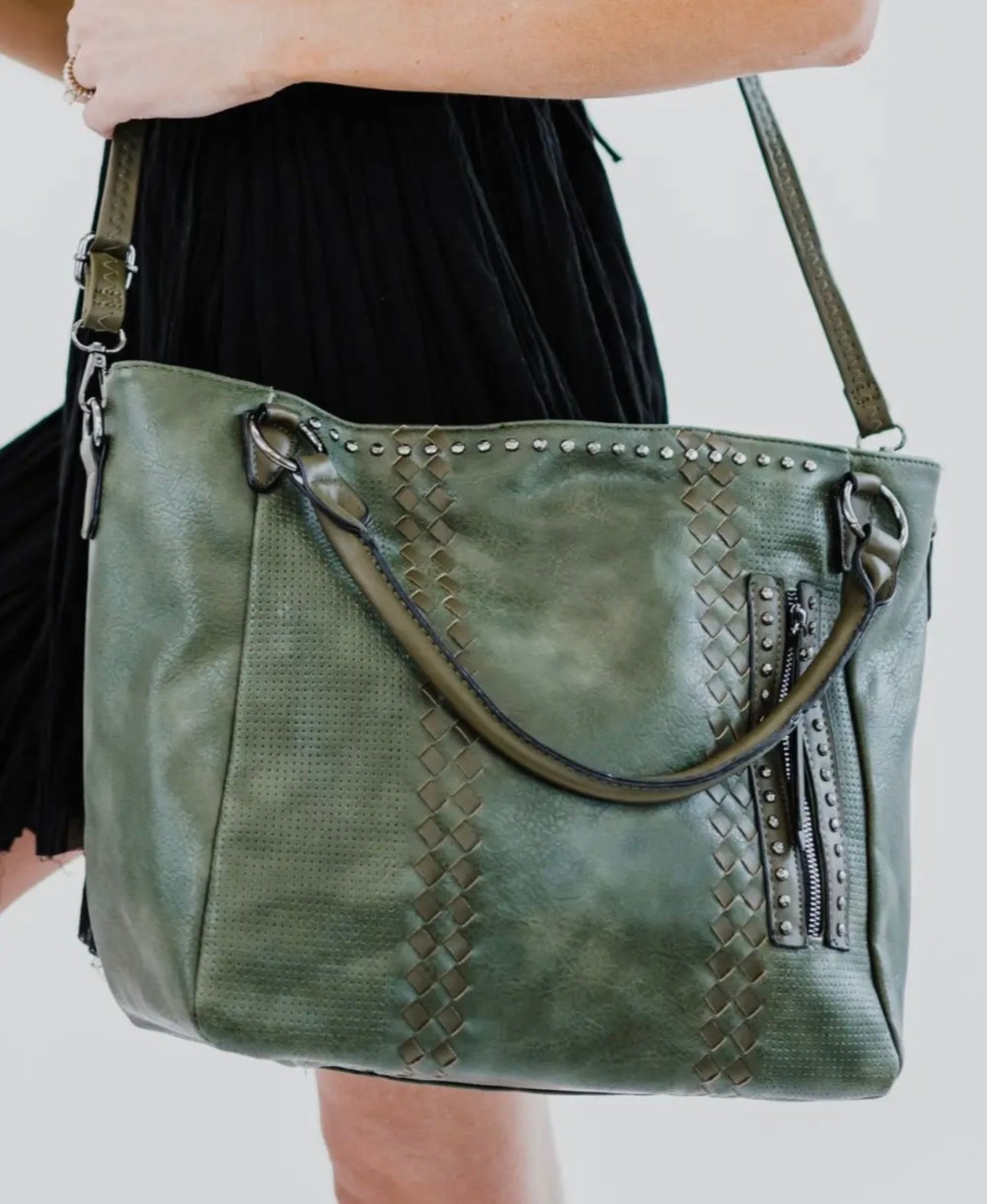 Ashlyn Tote Handbag Crossbody -𝐨𝐥𝐢𝐯𝐞 𝐢𝐧 𝐜𝐨𝐥𝐨𝐫