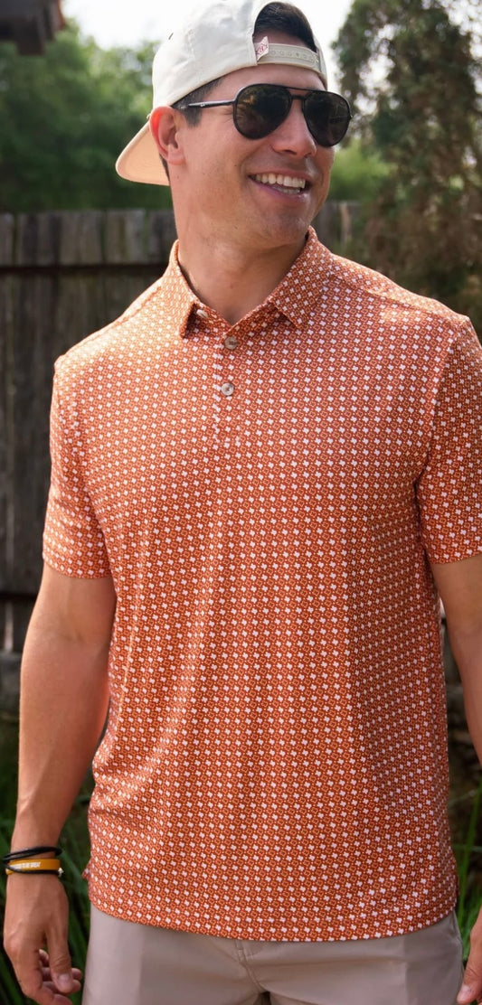 Performance Polo | Texas Orange & White | Burlebo 167