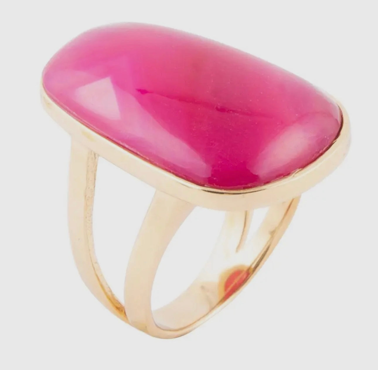 Madeleine Pink Magenta Agate Golden Ring