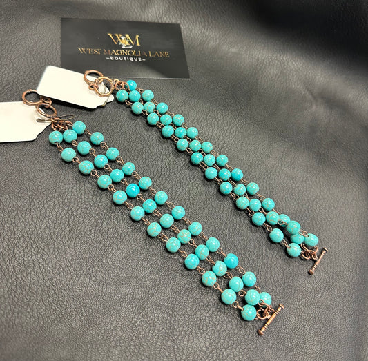 Turquoise Triple strand Bracelet