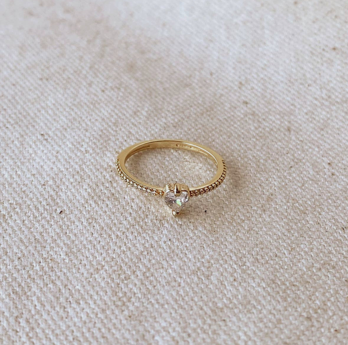 18k Gold Filled Vintage Mini Heart Stackable Ring