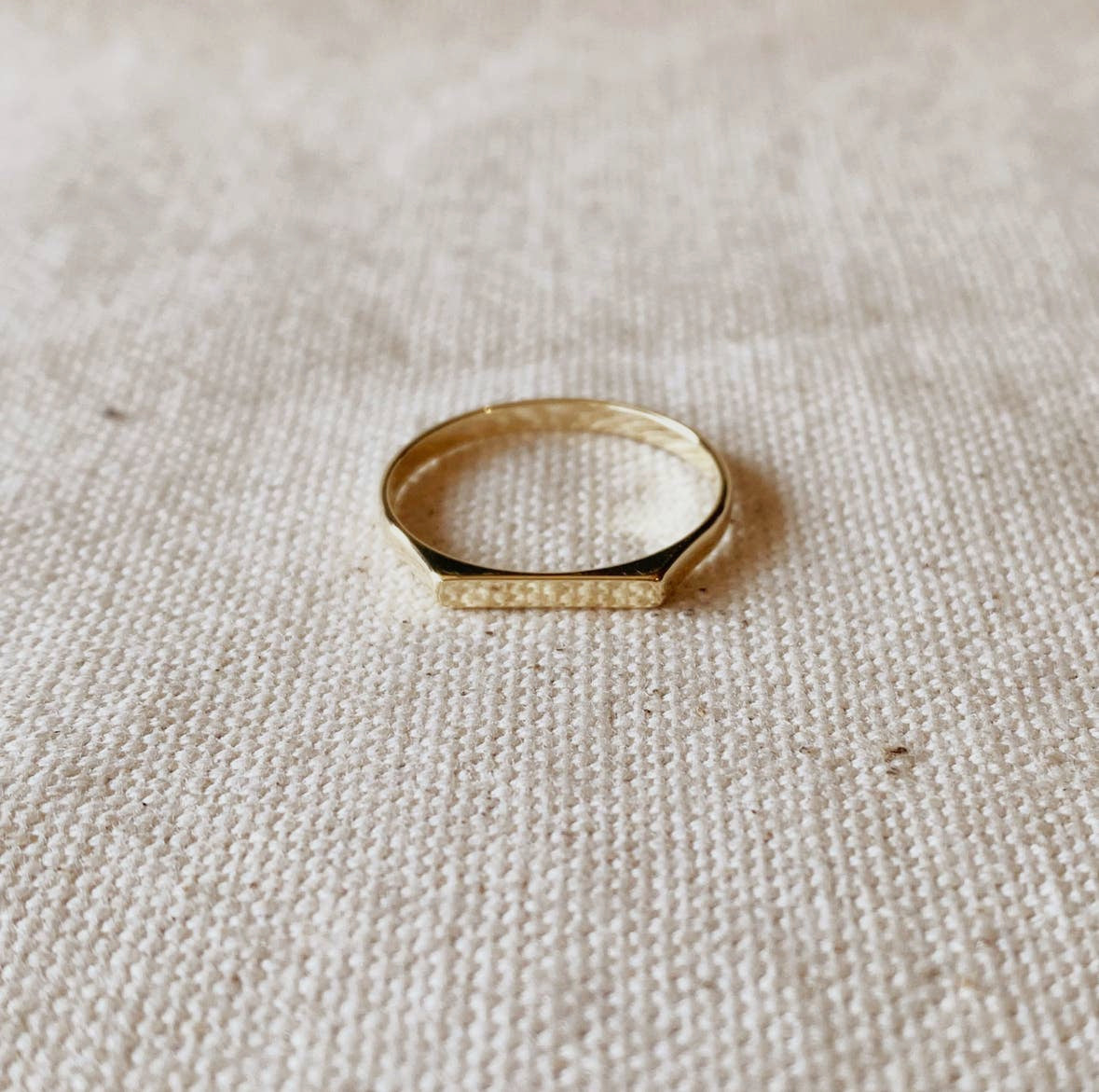 18k Gold Filled Flat Top Ring