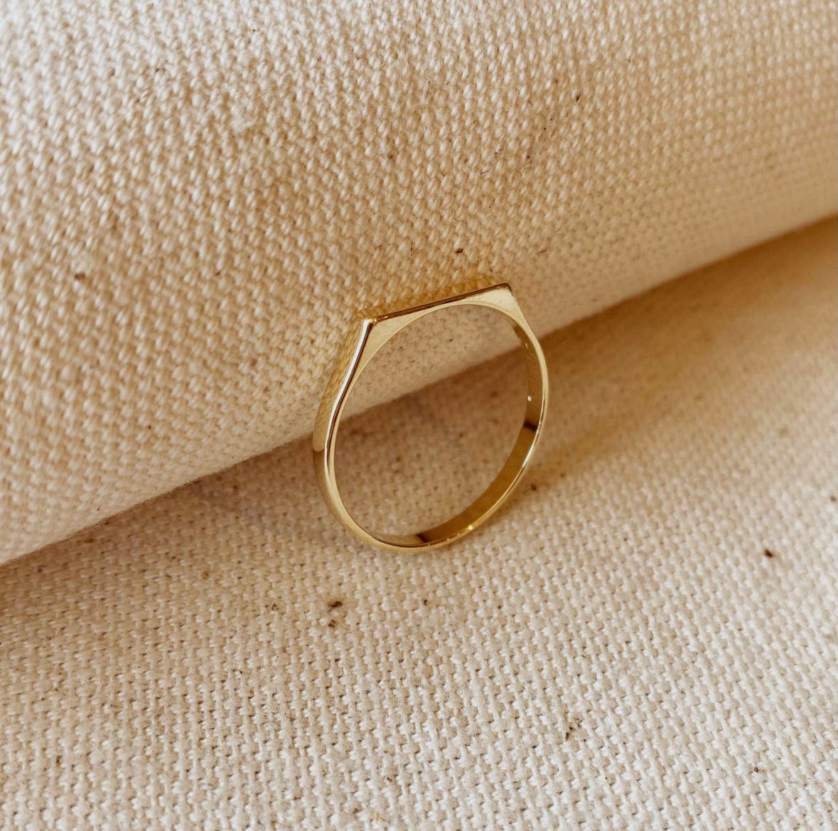 18k Gold Filled Flat Top Ring