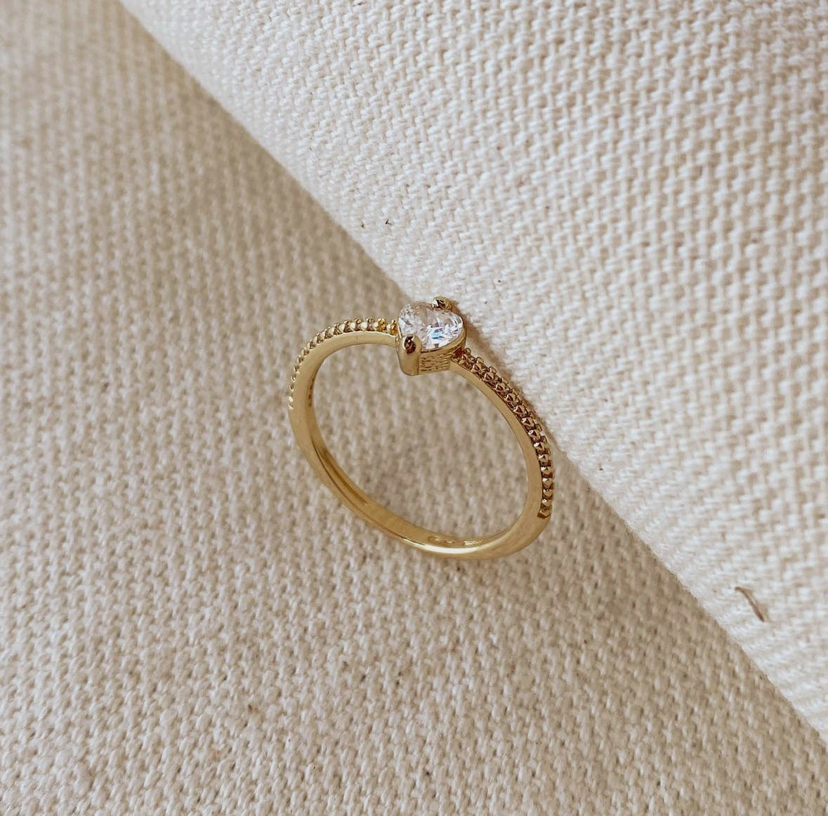 18k Gold Filled Vintage Mini Heart Stackable Ring