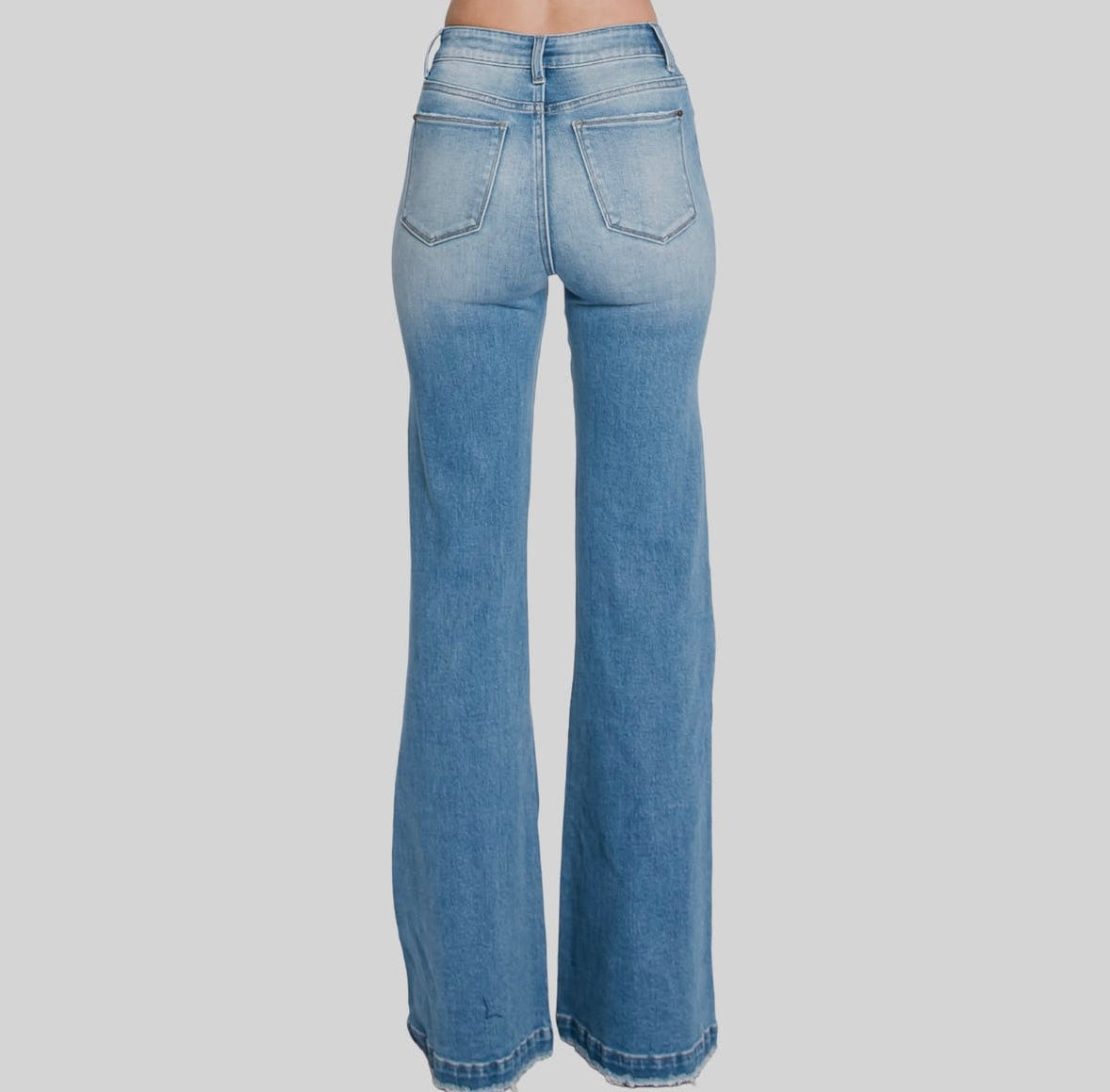 Petra Distressed Super High Rise 70’s Inspired Flare Jeans