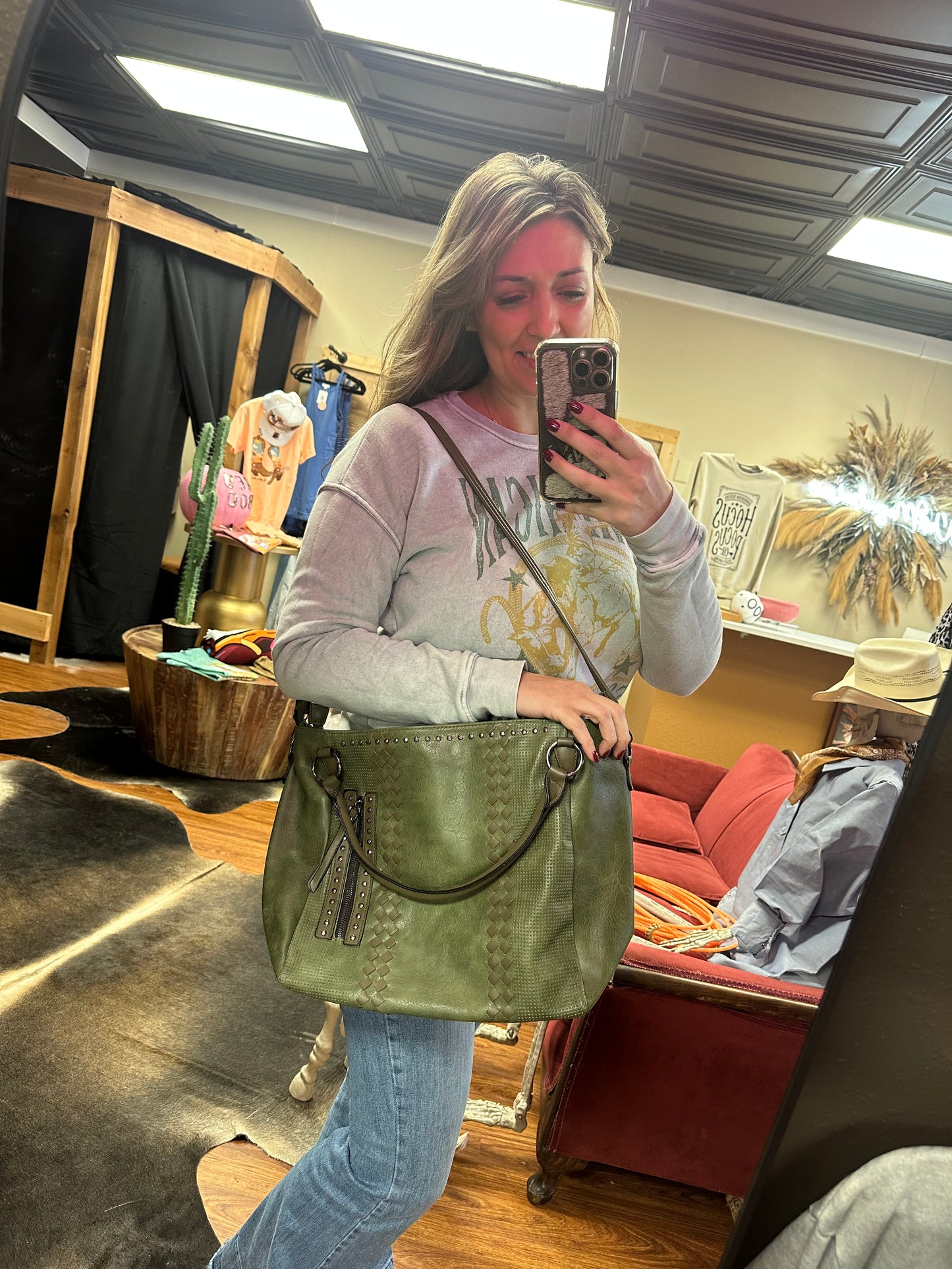 Ashlyn Tote Handbag Crossbody -𝐨𝐥𝐢𝐯𝐞 𝐢𝐧 𝐜𝐨𝐥𝐨𝐫