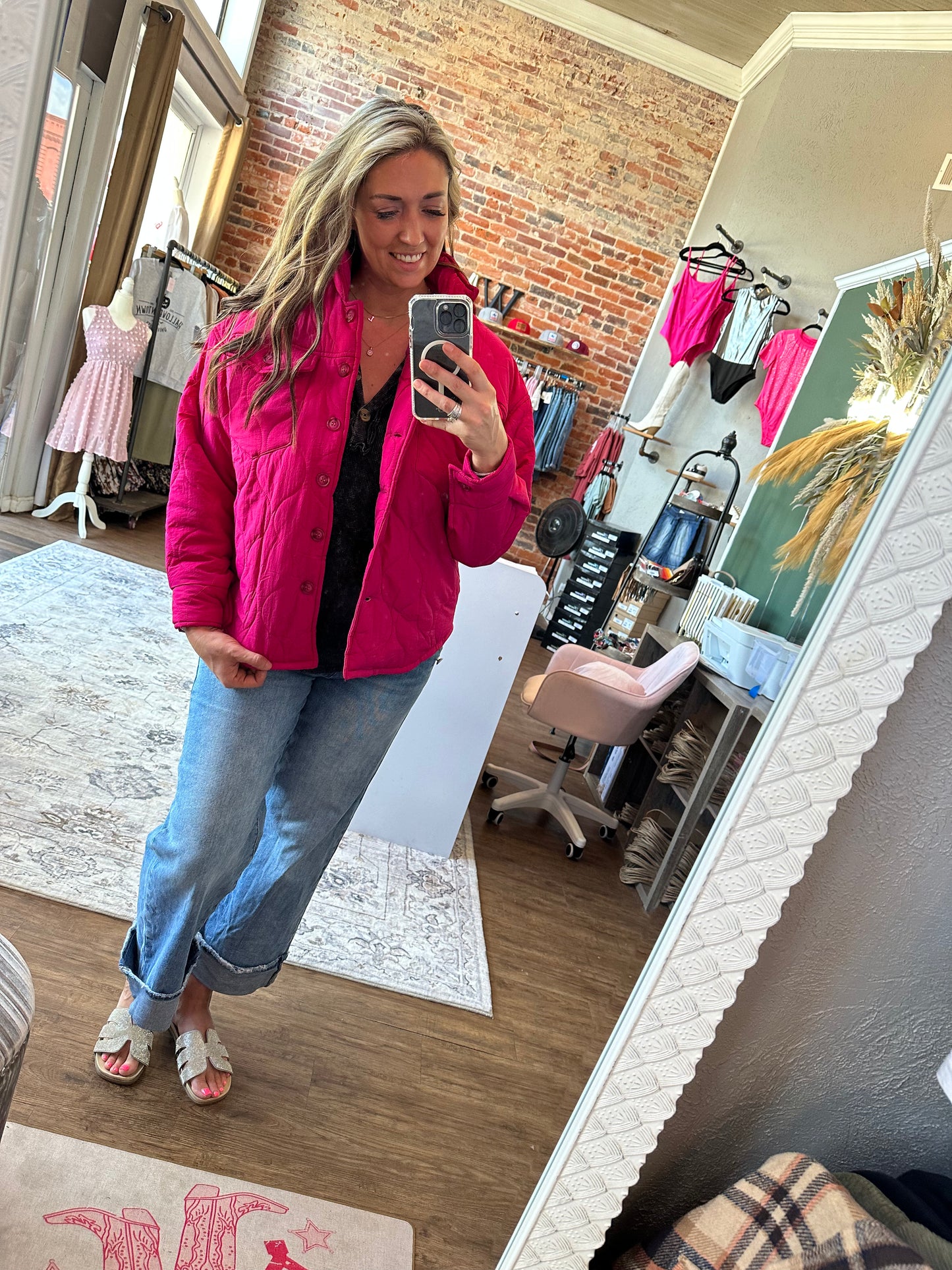 Hot Pink Light Weight Puffer Jacket