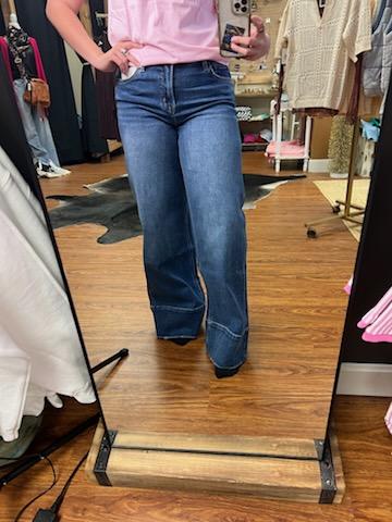 Lovervet by Vervet High Rise A Line Wide Leg Jean