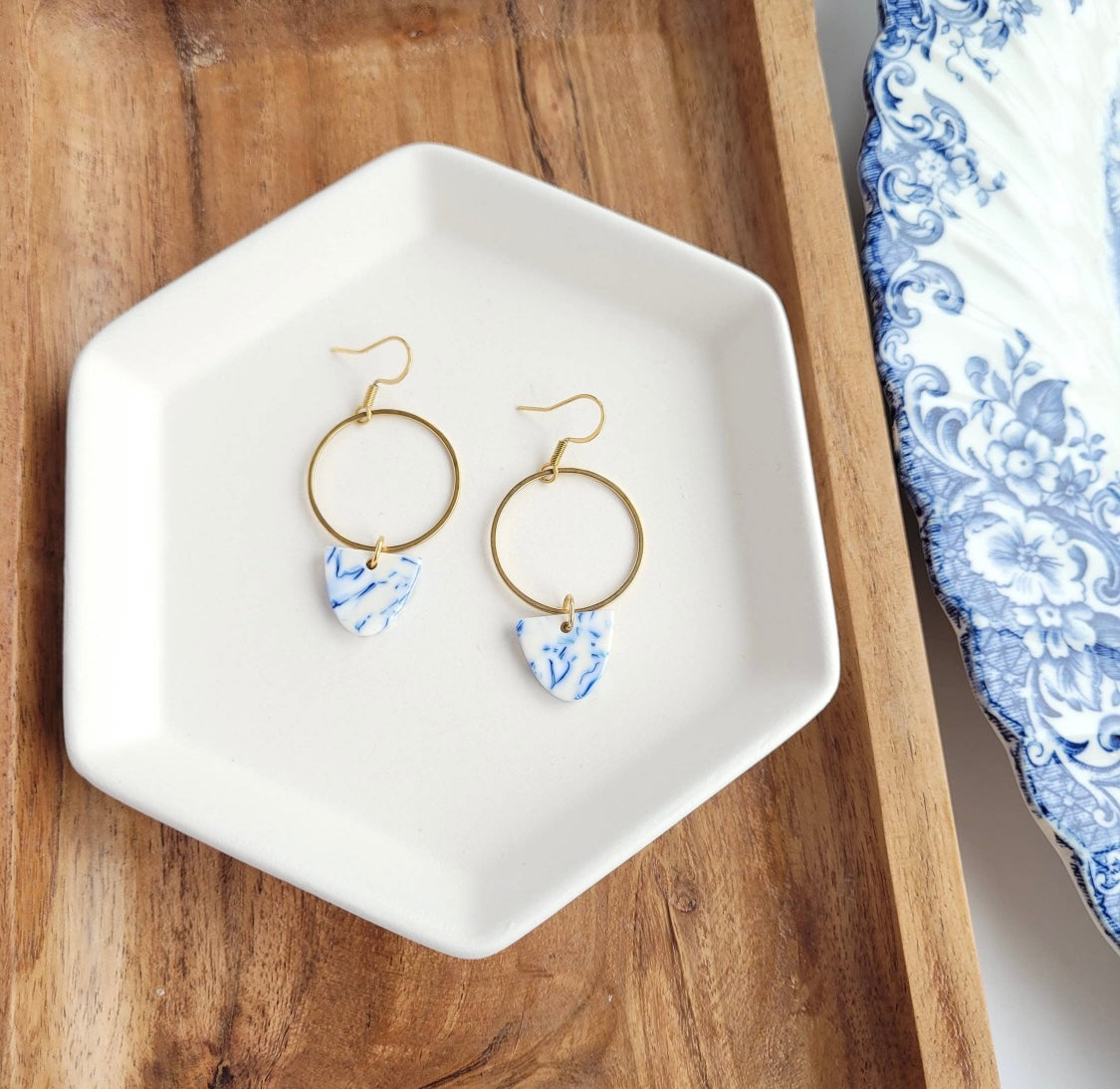 Iris Earrings-Greek Goddess Blue