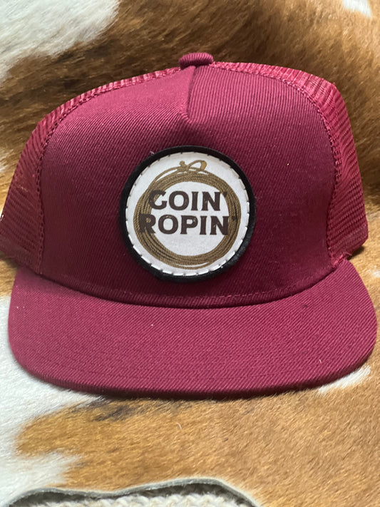 Youth Burgundy Goin Ropin Patch Hat